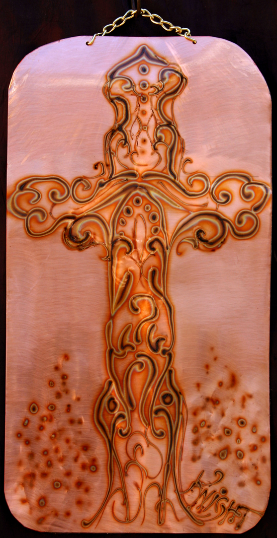 Copper etched cross