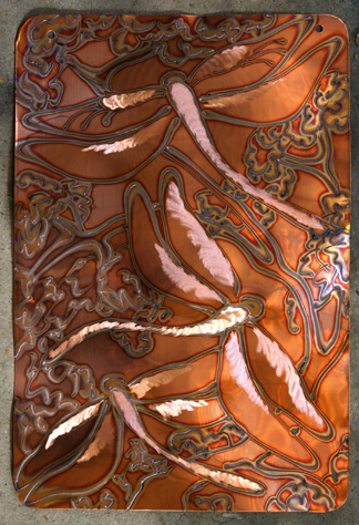 Dragons etched on Copper