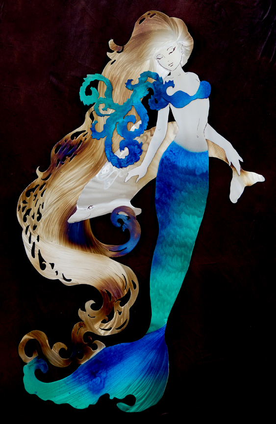 Mermaid with shy Dolphin