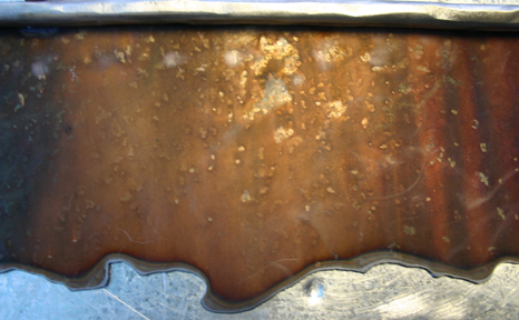 Special patina work for the frame edging.