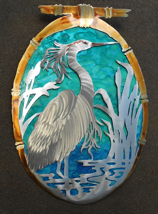 Oval Malachite Egret