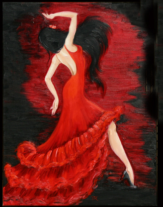 Flamenco:private collection. Was framed with decoratively treated metal.