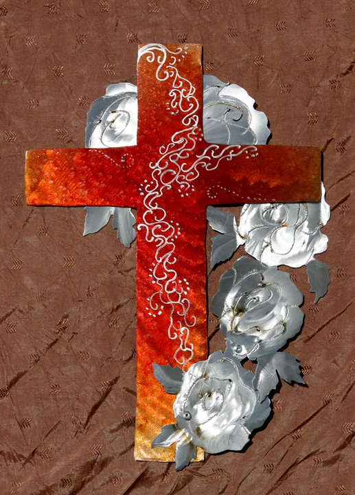 Decoratively etched Red cross