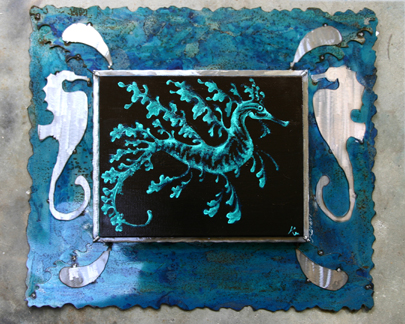 Sea Dragon painting and frame: 32