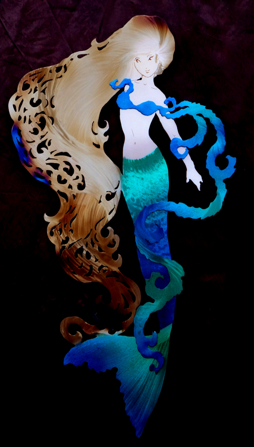 Sassy Mermaid with bright tail